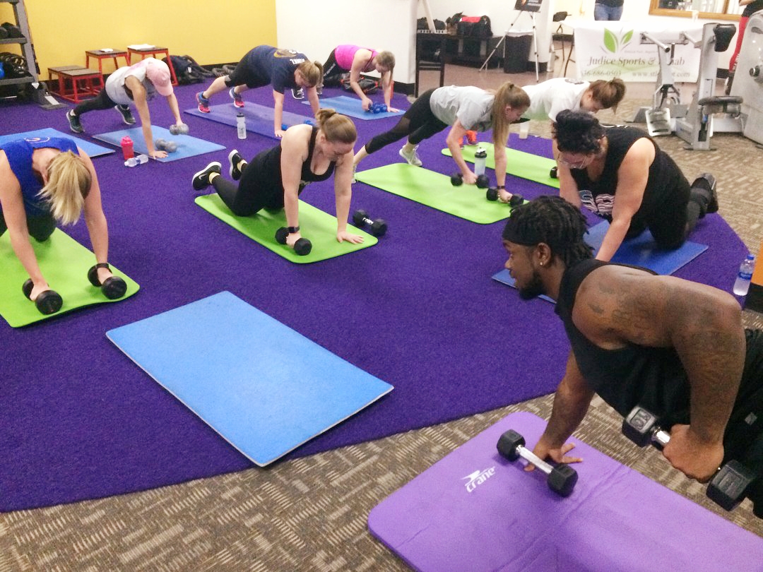 Heavy bag training session